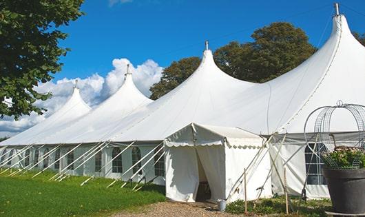 a line of sleek and modern portable toilets ready for use at an upscale corporate event in Home WA